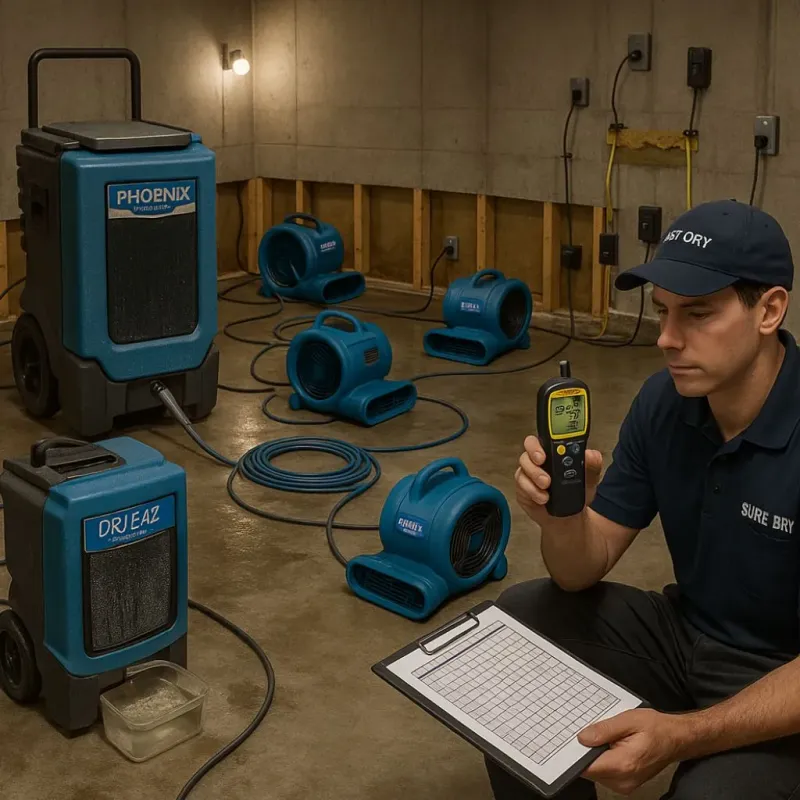 Structural Drying and Dehumidification process in Franquez, PR